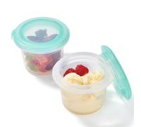 U-Taste 2 Contenitori per l'Archiviazione Alimentare in Silicone, Impilabili, con Coperchio Ermetico e Cerchio per Data, Adatti a Congelatore e Microonde, per Condimenti, Spezie, Noci (125 ml)