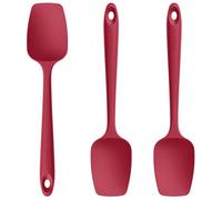 U-Taste Cucchiaio Spatola Silicone Set 3: 250℃ Resistenza al Calore Leccapentola in Gomma Flessibile senza BPA, per Cucinare Raschiare Mescolare, Utensili da Cucina (Rosso)