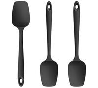 U-Taste Cucchiaio Spatola Silicone Set 3: 250℃ Resistenza al Calore Leccapentola in Gomma Flessibile senza BPA, per Cucinare Raschiare Mescolare, Utensili da Cucina (Nero)