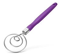 U-Taste Frusta danese per impasto, Acciaio Inox 18/8, Viola | frusta olandese per pane alimentare con impugnatura silicone