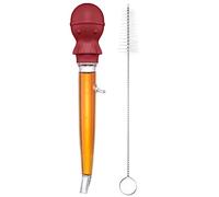 U-Taste Grande Baster per Tacchino Angolato, Resistente a 109℃, Rosso | Pipetta per Grasso di Carne in Tritan con Bulbo di Polpo in Silicone e Spazzola per la Pulizia