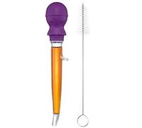 U-Taste Grande Baster per Tacchino Angolato, Resistente a 109℃, Viola | Pipetta per Grasso di Carne in Tritan con Bulbo di Polpo in Silicone e Spazzola per la Pulizia
