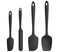U-Taste Silicone Cucina Spatola Set 4: 250℃ Resistente al Calore Leccapentole in Gomma, Utensili per Pasticceria Antiaderenti Antigraffio senza BPA per Cucinare e Cuocere (Nero)