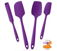 U-Taste Spatole in silicone per cucinare, raschietto per cottura alimentare resistente al calore fino a 315°C con anima robusta e bordo flessibile per pentole antiaderenti(4 pezzi,Viola)