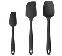 U-Taste Spatole Silicone Set di 3: 250℃ Resistente al Calore, Gomma Flessibile senza BPA Cucchiaio Leccapentola, Raschietto per Pentole Antiaderenti per Cucina Cottura Miscelazione (Nero)