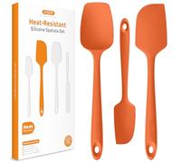 U-Taste Spatole Silicone Set di 3: 315℃ Resistente al Calore, Gomma Flessibile senza BPA Cucchiaio Leccapentola, Raschietto per Pentole Antiaderenti per Cucina Cottura Miscelazione (Arancione)