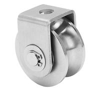 U Type Groove Wheel Stainless Steel Track Pulley, U Groove Roller with Double Bearings, 48mm Diameter Detachable Pulley for Sliding Gate Industrial Cart and Door Systems