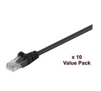 U/UTP CAT5e 0.5m Black 10 Pack NEW