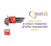 U02800485 280 X/S9 SET DI 9 CHIAVI MASCHIO CON PROFILO ESAGONALE SPECIALE XGRIP