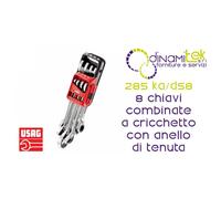 U02856058 285 KA/DS8 SERIE DI 8 CHIAVI COMBINATE A CRICCHETTO CON ANELLO DI TENU