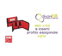 U06600100 660 X/B9 SET DI INSERTI CON PROFILO ESAGONALE SPECIALE XGRIP (9 PZ) US