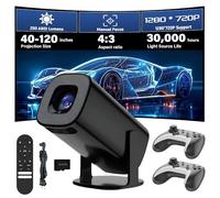 U1 Mini Proiettore Portatile con WiFi Bluetooth, Android 14, 720 HD 200 ANSI, Compatibile con 36000+ Giochi 14 Emulatori, Correzione Trapezoidale Rotabile 180° Proiettore Bluetooth per HD/USB (Nero)