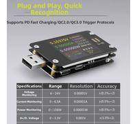 U18 Tester Tensione Corrente USB Multifunzione per QC2 0 0 Ricarica Rapida