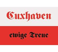 U24 Adesivo per auto Cuxhaven con bandiera fedeltà eterna, 30 x 20 cm