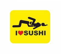 U24 Mousepad Textil I Love Sushi Giallo Tappetino per mouse