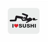 U24 Mousepad Textil I Love Sushi - Tappetino per mouse bianco