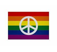U24 Toppa con bandiera arcobaleno con simbolo della pace, 9 x 6 cm