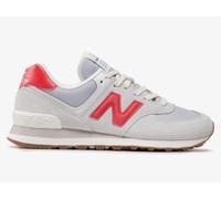 U574RF2 New Balance 574 Sport Sneaker Uomo Grigio Scamosciato Rosso Logo