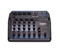 U6 Mini Mixer Musicale 6 Canali Mixer Audio BT USB Console di Mixing con Scheda Audio Built-in 48V Phantom