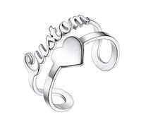 U7 Anello da Uomo e Donna Personalizzato con 1/2/3 Nome e Pietra Portafortuna in Acciaio Inossidabile Colore Argento Oro Regalo per Uomo e Donna Compleanno Anniversario Natale