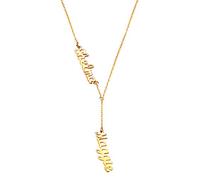 U7 Collana 2 Nomi Personalizzata per Donna Ciondolo Catena Placcata Oro Personalizzabile con Accessorio Moda Stile Cursivo 2 Nome