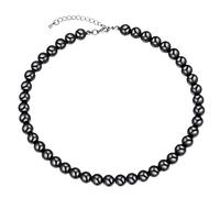 U7 Collana di Perle Donna Uomo, Bianco/Nero Oro Collana Perle d'acqua Dolce, 40-60 cm Elegante Collana Donna Uomo Accessorio Gioielli, Idee Regalo Compleanno Natale per Adulti Donne Uomi