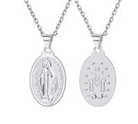 U7 Collana Donna Pendente Medaglia Miracolosa Vergine Maria Collana Donna Argento Sterling 925 Religiosi Cattolici, Idee Regalo per Mamma Moglie
