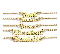 U7 Collana Personalizzata con Nome per Donna e Ragazza in Acciaio Inossidabile Collana Donna con Nome Personalizzato Placcato Oro 18K Regalo per Compleanno San Valentino