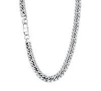 U7 Collana Uomo Catena Robusta a Maglia, 12 mm Lunghezza in Acciaio, 76 cm Lunga Collana Argento Necklace for Men Catenia Spessa, Gioielli di Moda