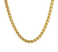 U7 Collana Uomo Oro Catena Grossa Grano Spiga Robusta Ipoallergenica Catena Uomo Acciaio inossidabile Larghezza 9 mm - 55 cm Colore Placcato Oro 18K Confezione Regalo Natale Compleanno