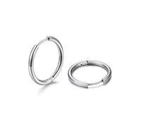 U7 Orecchini Donna a Cerchio Piccolo 12 mm Orecchini Cerchio Uomo Huggie Acciaio Inossidabile Larghezza 2mm Colore Argento Regalo per Donna Uomo