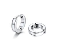 U7 Orecchini Uomo Cerchio Piccolo 14 mm Orecchini Donna Cerchio Huggie Acciaio Inossidabile Larghezza 3mm Colore Argento Regalo per Donna Uomo