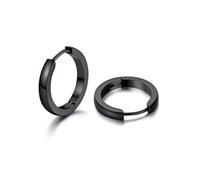 U7 Orecchini Uomo Neri Cerchio Piccolo 14 mm Orecchini Cerchio Donna Huggie Neri Acciaio Inossidabile Larghezza 3mm Colore Placcato Nero Regalo per Donna Uomo