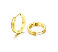 U7 Orecchini Uomo Oro Cerchio Piccolo 16 mm Orecchini Cerchio Donna Huggie Acciaio Inossidabile Larghezza 3mm Colore Placcato Oro Regalo per Donna Uomo