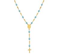 U7 - Rosario personalizzato per donne e uomini, con foto e testo, in acciaio inox, rosario con perline cattoliche e croce, regalo cristiano commemorativo
