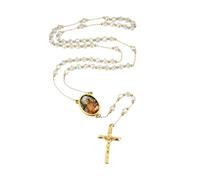 U7 - Rosario personalizzato per donne e uomini, con foto e testo, in acciaio inox, rosario con perline cattoliche e croce, regalo cristiano commemorativo