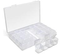 U7112 Scatola per Diamond Painting (28 slot) Storage Box Organizer Plastica Ricamo -Trasparente -1 Scatole