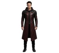 UA-Fashed DMC Dante - Trench da uomo - Devil May Cry 5 Red Long Jacket, Marrone & Nero - Ecopelle, L