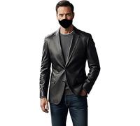 UA-Fashed DMC Dante - Trench da uomo - Devil May Cry 5 Red Long Jacket, Nero - Vera Pelle, L