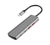 UA0414 Hub USB A-Femmina x2,USB C-Femmina x6,USB C-Spina Grigio LOGILINK