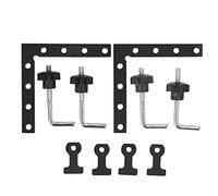 Uadme 2 Pezzi Quadrati di Posizionamento a 90 Gradi a Forma di L Giunzioni Nere Clip Fisse Morsetti per la Lavorazione del Legno per Mobili Armadi Scatole (140 * 140)