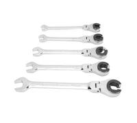 Uadme 5pcs Celene a doppia estremità aperta Chiavi a cricchetto flessibile per la linea del freno del condizionamento dell'aria 10mm 11mm 13mm 14mm 17 mm