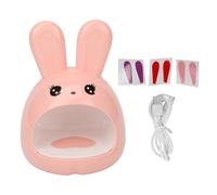 Uadme Bluebone Cartoon LED Lampada per unghie 8 pezzi Chip di luce a forma di coniglio Asciugatura a digiuno Mini essiccatore per unghie UV per salone di bellezza (Rosa)