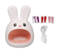 Uadme Bluebone Cartoon LED Lampada per unghie 8 pezzi Chip di luce a forma di coniglio Asciugatura a digiuno Mini essiccatore per unghie UV per salone di bellezza (Bianca)