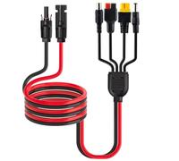 Uadme Cavo Pannello Solare, 4 in 1 DC5521 7909 XT60 Connettore Solare con Connettore Femmina, 1m 12AWG-16AWG Cavo di Prolunga Solare per Camper Campeggio Viaggi Pronto Intervento