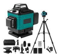 Uadme Livella Laser Autolivellante 360 Rotante, 4D 16 Linee Livello Laser con 1,2M Treppiede Regolabile, Visibile e Preciso, per Immagini Scaffali o DIY, 4,8Ah Batteria Ricaricabile(Verde e Nero)