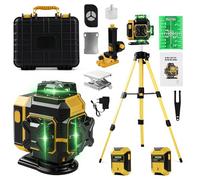 Uadme Livella Laser Autolivellante 360 x 4, Livella Laser con Treppiede, Livello Laser 4D 16 Linee Professionale, 2 x 3600mah Batteria