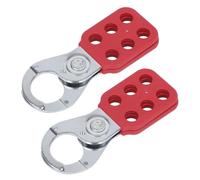 Uadme Lockout Hasp, 2 Pezzi Chiusura a Chiave per Tagout, Chiusura a Scatto a 6 Fori, Finitura Satinata Lucchetto di Blocco Tag Out Ganci di Sicurezza, Distanza di Apertura 25 mm, Rosso