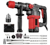 Uadme Martello Perforatore SDS Plus con Filo 1300W 6J, 4 in 1 Trapano a Percussione Cablato, 6 Velocità 4000RPM, Frizione di Sicurezza e Maniglia Antivibrante, Perfora Cemento e Mattoni Senza Sforzo