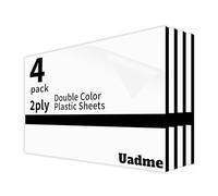 Uadme Pannelli Plastica per Incisione Laser, 4 Pezzi Fogli di Plastica ABS, 30x20cm Targhe Personalizzata per Incidere Dipinti Interessanti, Targhe Murali, Segnali Stradali, Nero su Bianco